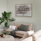 Rustic Wooden Hearts Text Canvas Print