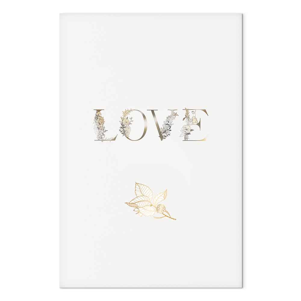 Floral Love Is Strength Text Canvas Print