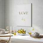 Floral Love Is Strength Text Canvas Print