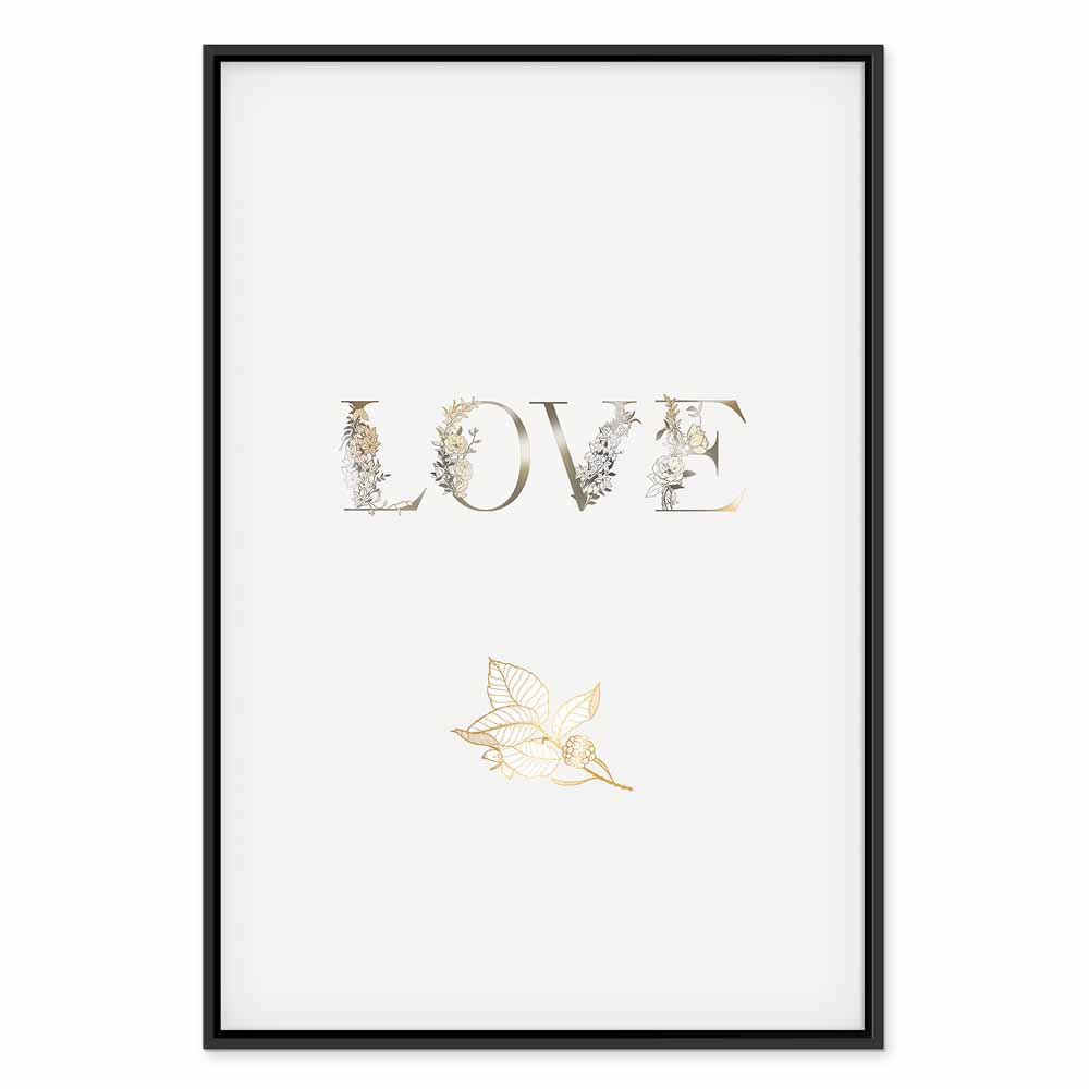 Floral Love Is Strength Text Canvas Print