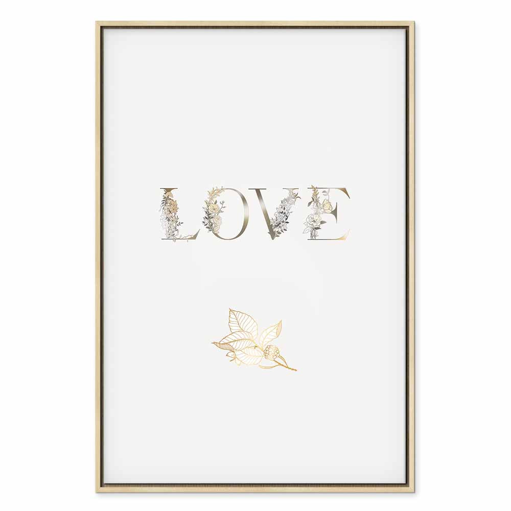 Floral Love Is Strength Text Canvas Print