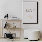 Floral Love Is Strength Text Canvas Print