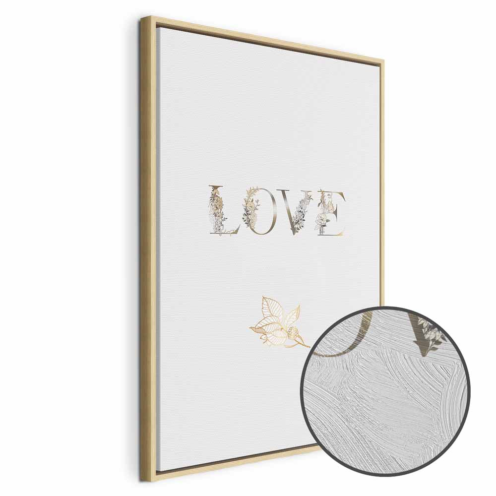 Floral Love Is Strength Text Canvas Print