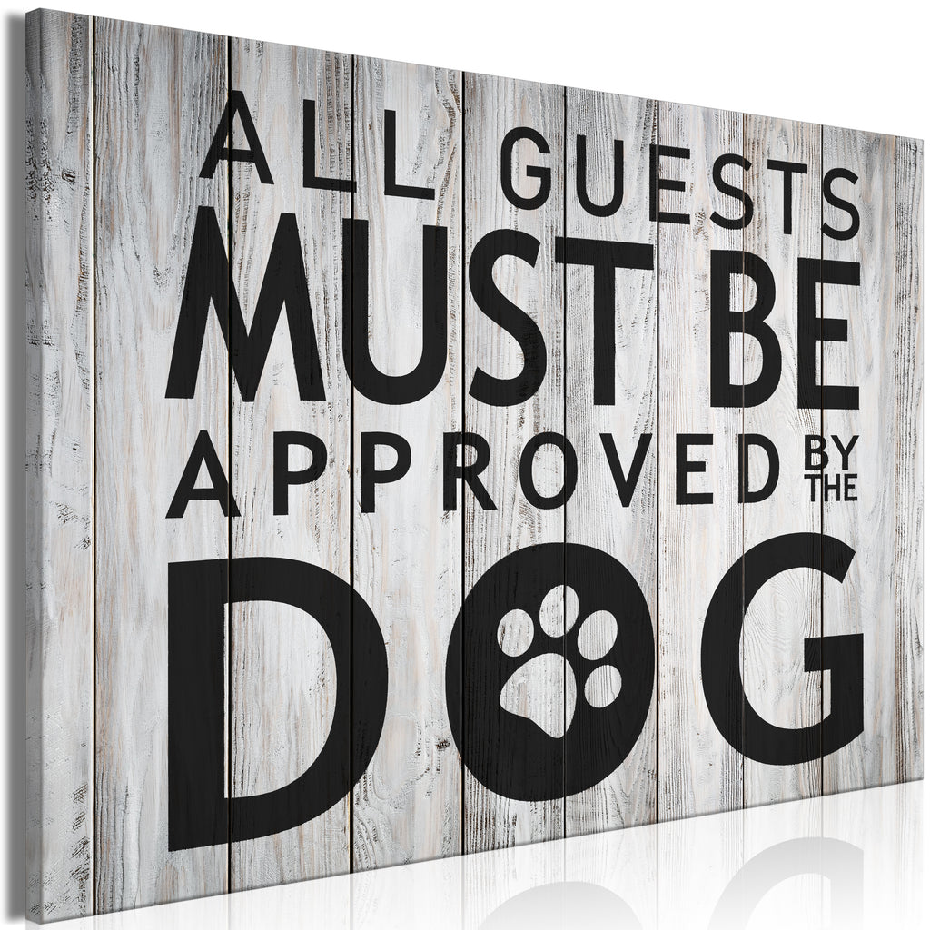 Canvas Print - All Guests Must Be Approved by the Dog (Wide)