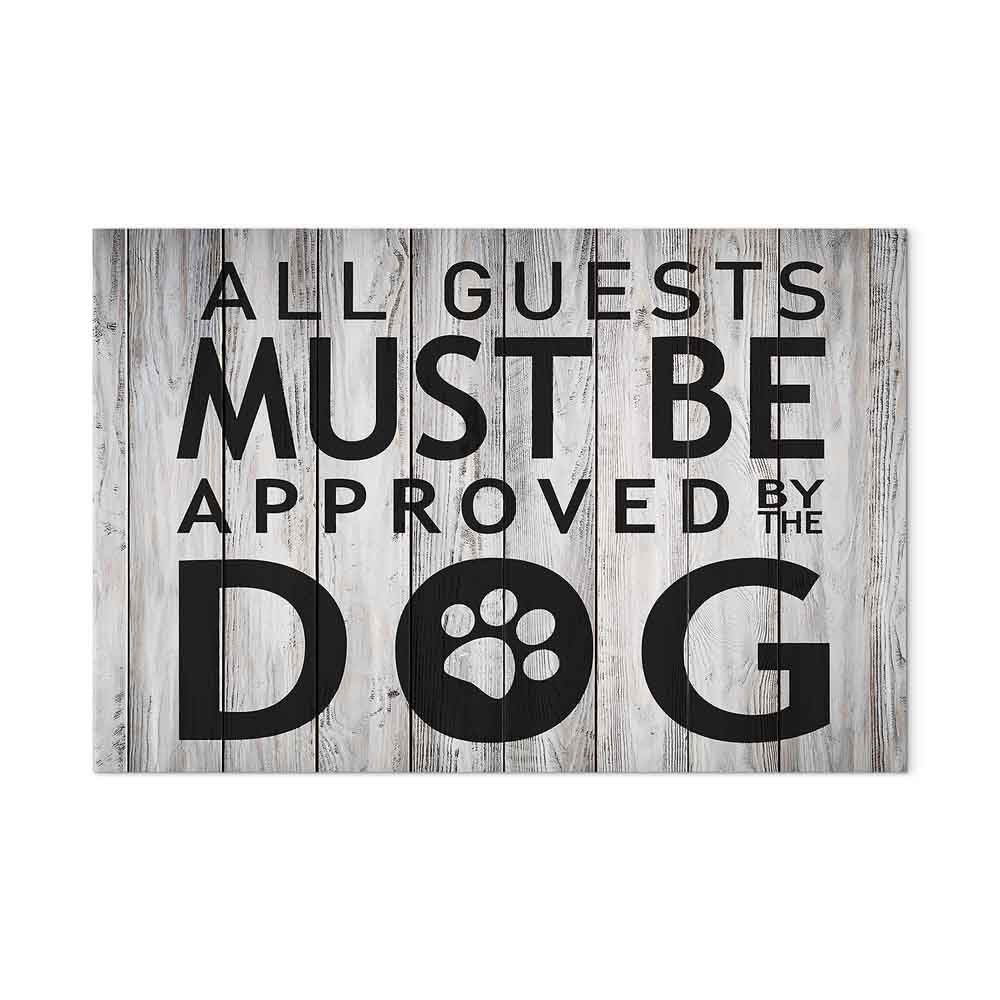 Dog Approval Quote Wide Canvas Print