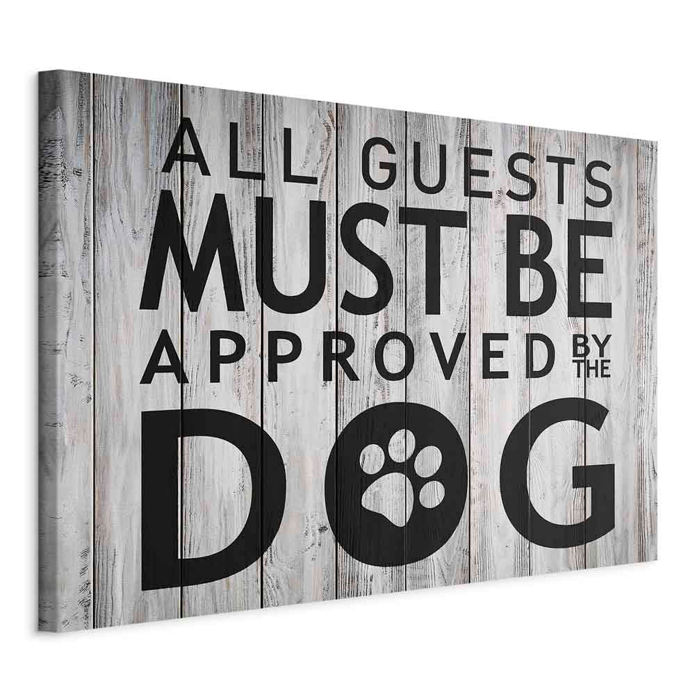 Dog Approval Quote Wide Canvas Print