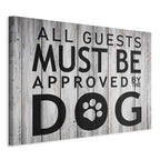 Dog Approval Quote Wide Canvas Print