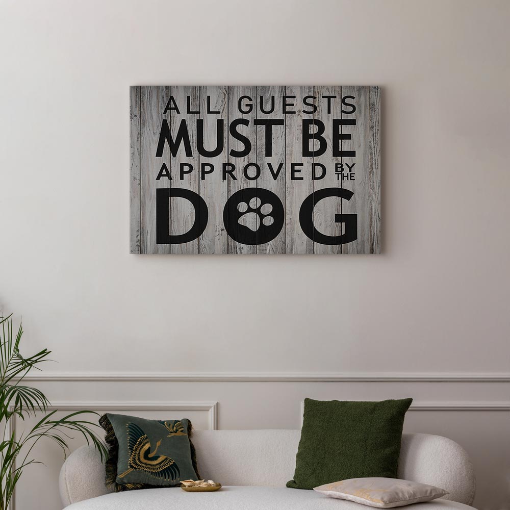 Dog Approval Quote Wide Canvas Print