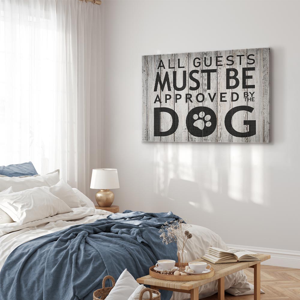 Dog Approval Quote Wide Canvas Print