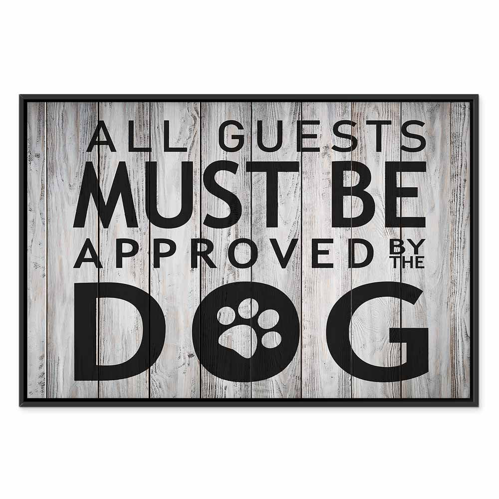 Dog Approval Quote Wide Canvas Print
