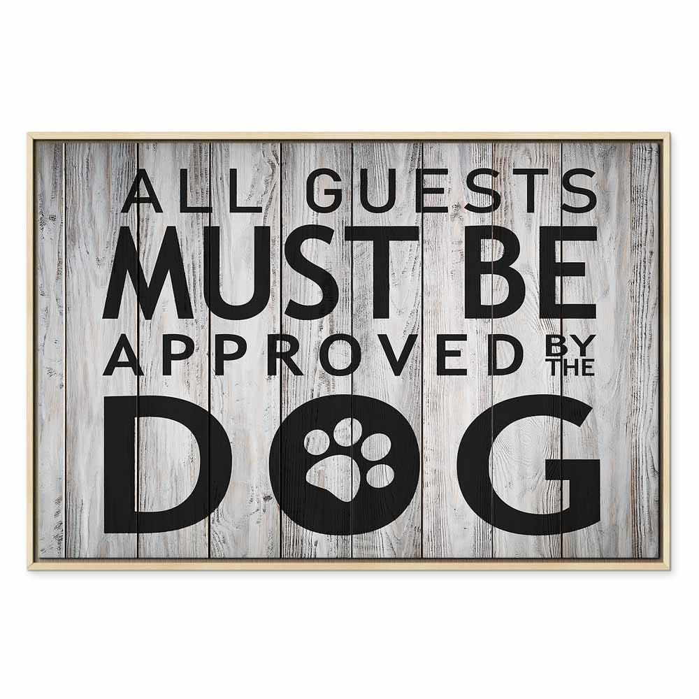 Dog Approval Quote Wide Canvas Print