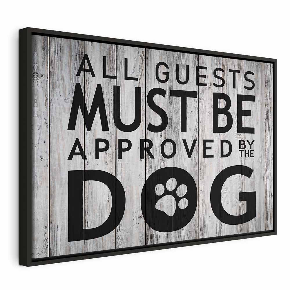 Dog Approval Quote Wide Canvas Print