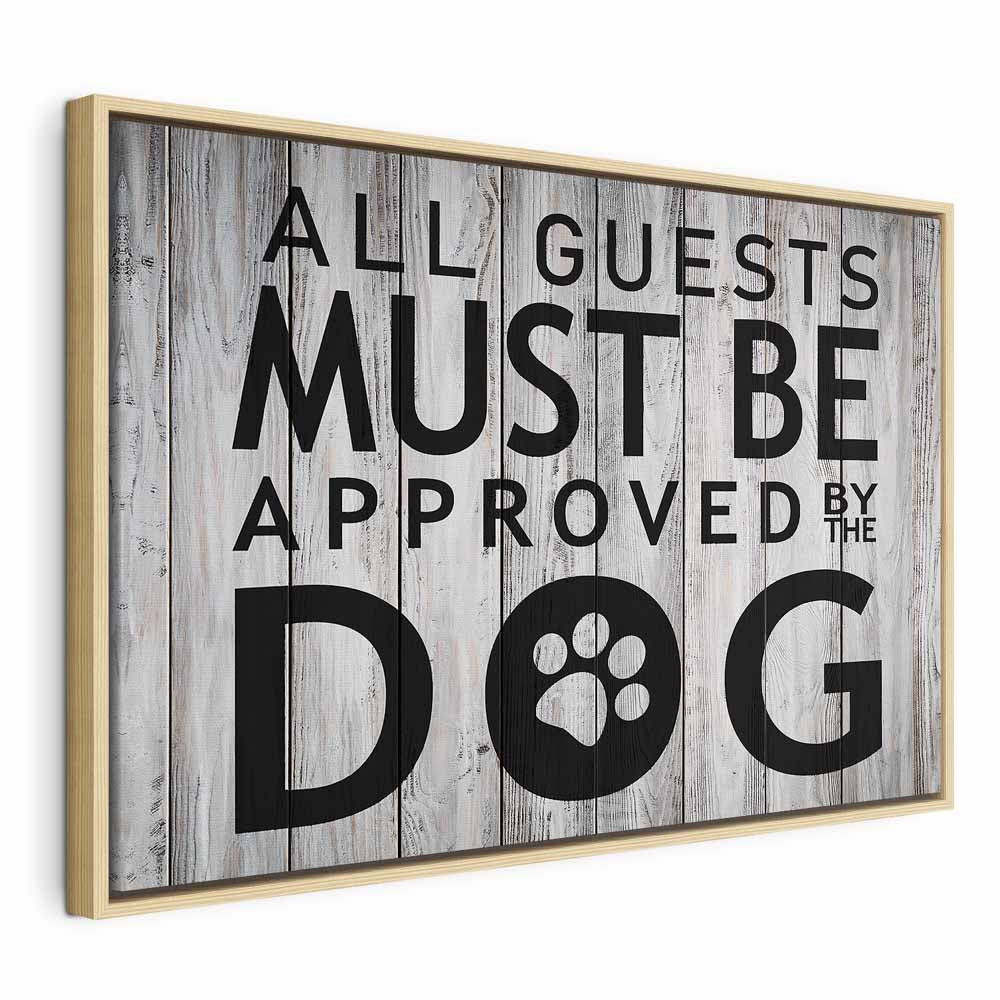 Dog Approval Quote Wide Canvas Print