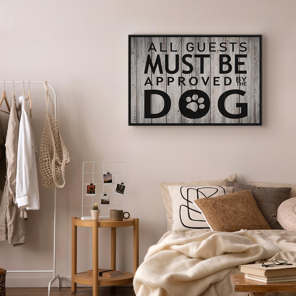 Dog Approval Quote Wide Canvas Print