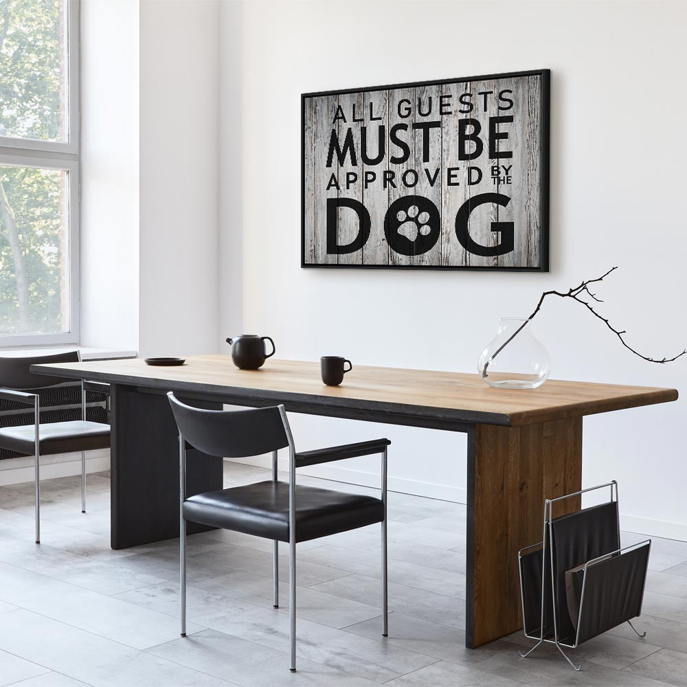 Dog Approval Quote Wide Canvas Print