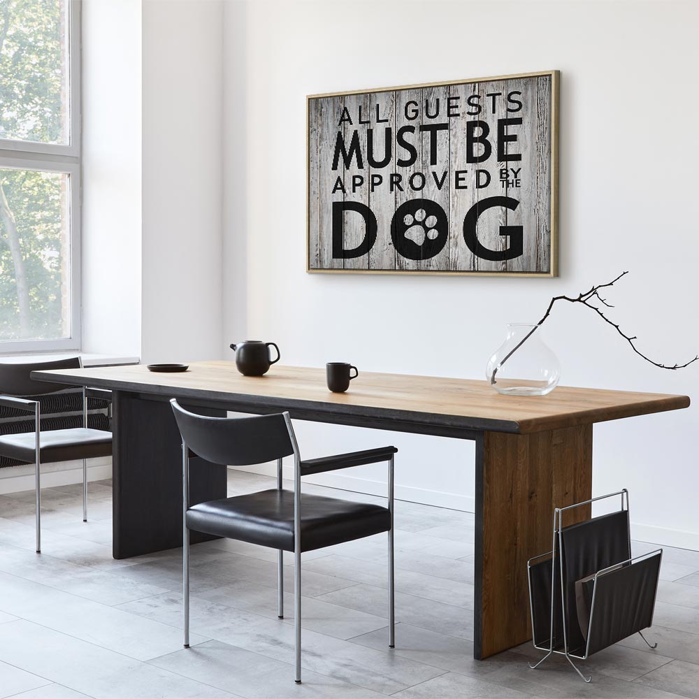 Dog Approval Quote Wide Canvas Print