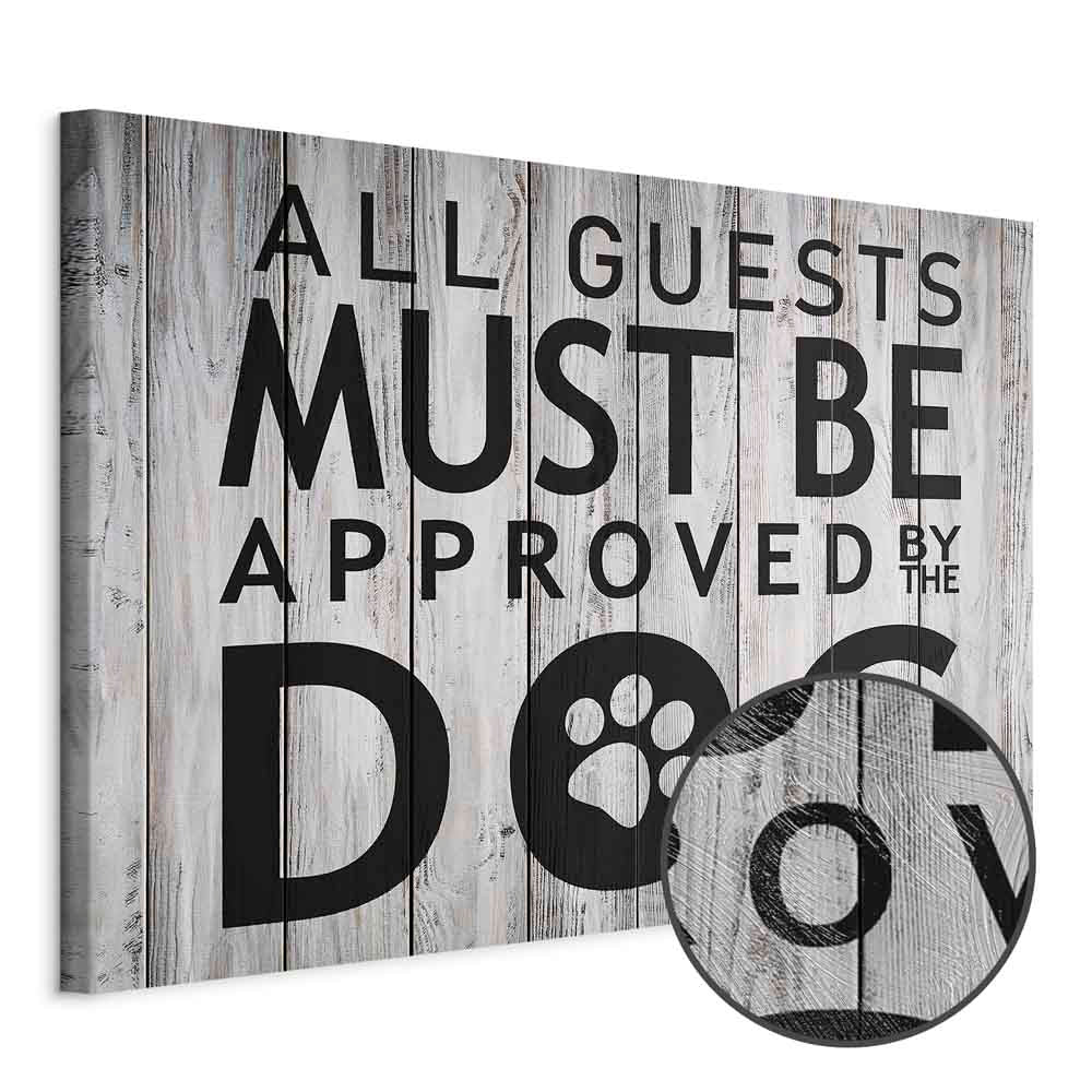 Dog Approval Quote Wide Canvas Print