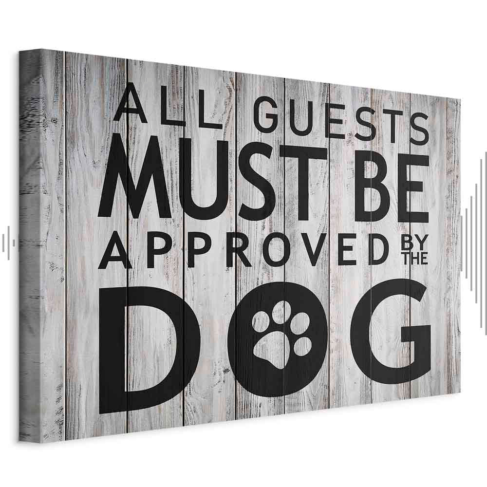 Dog Approval Quote Wide Canvas Print