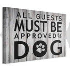 Dog Approval Quote Wide Canvas Print
