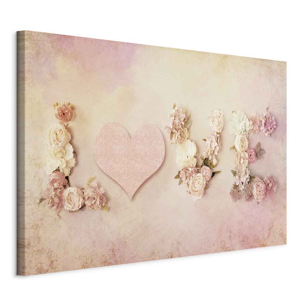 Time for Love Romantic Text Canvas Print