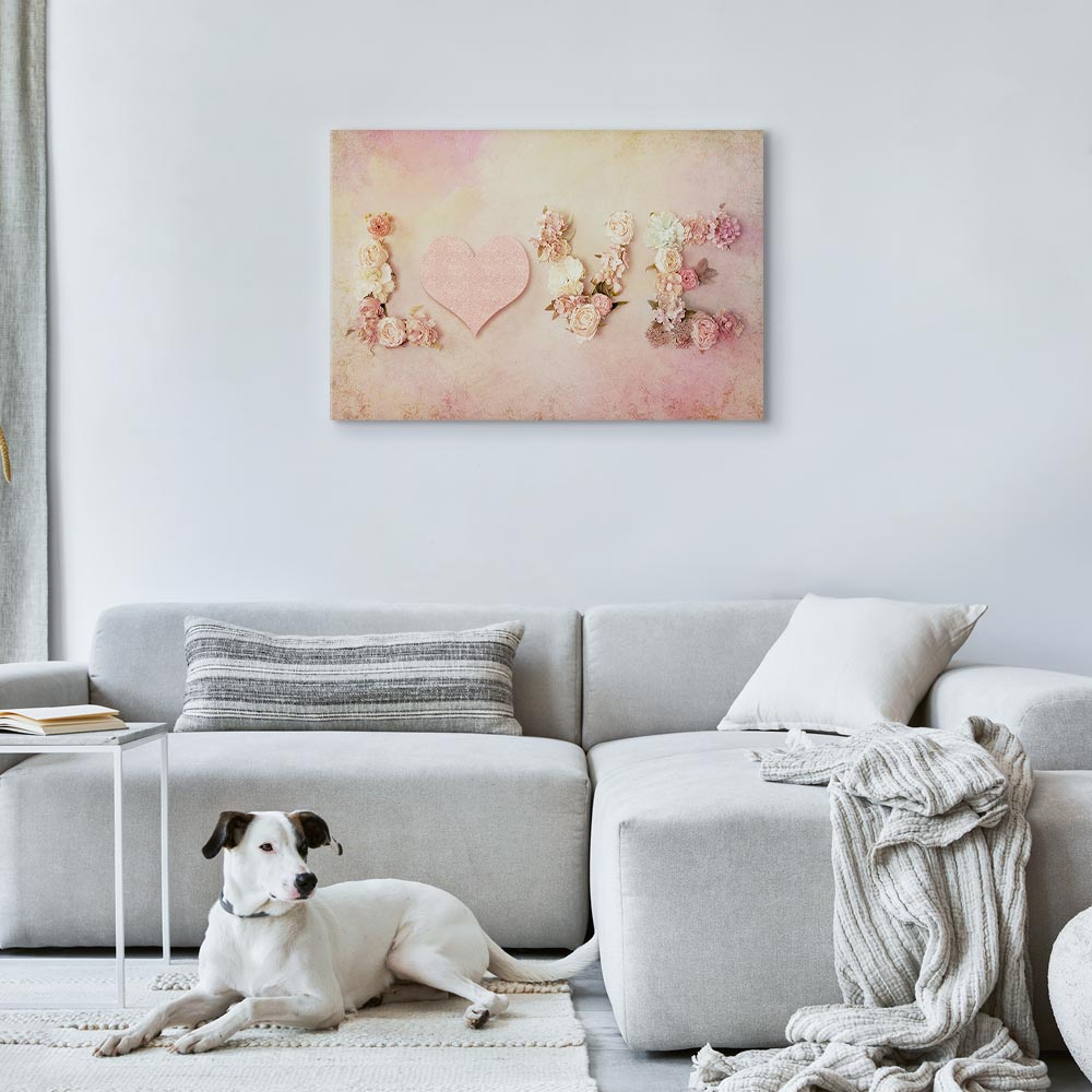 Time for Love Romantic Text Canvas Print