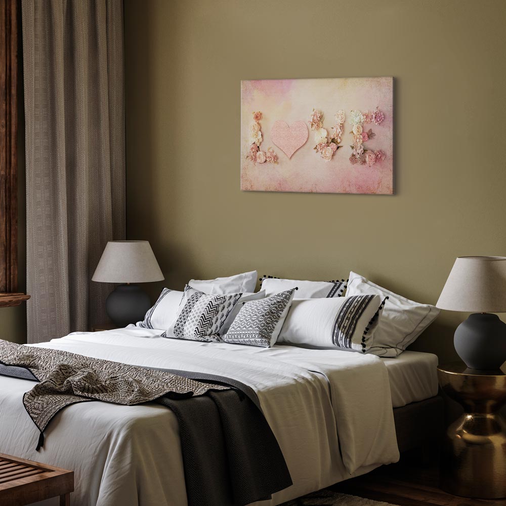 Time for Love Romantic Text Canvas Print