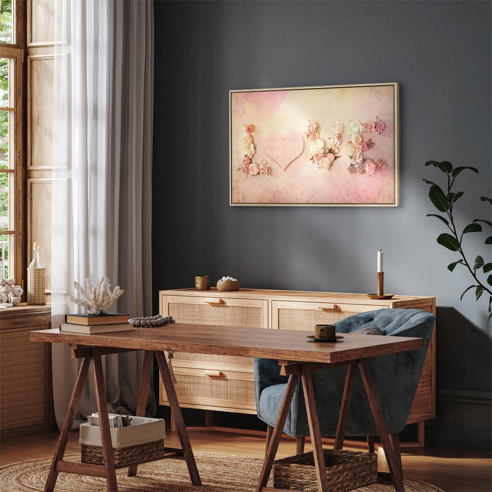 Time for Love Romantic Text Canvas Print