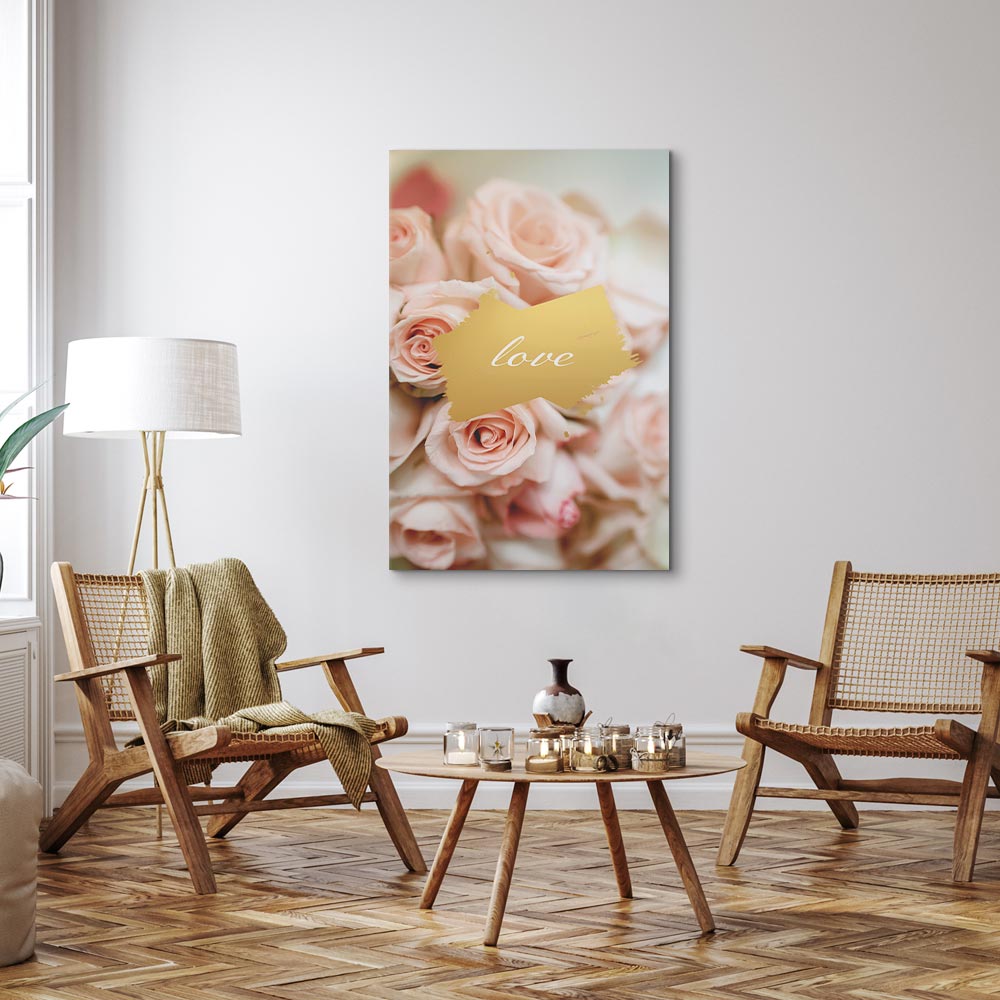 One Feeling Text Floral Vertical Canvas Print