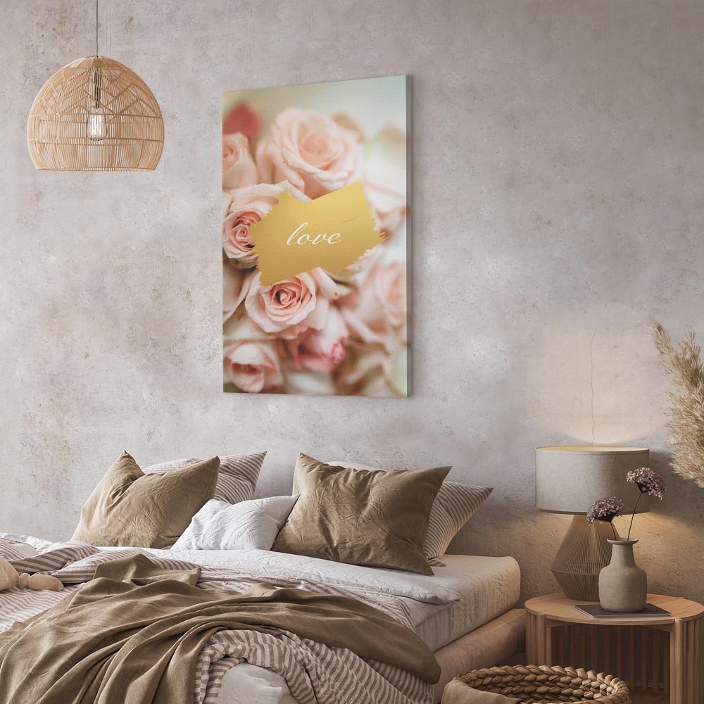 One Feeling Text Floral Vertical Canvas Print