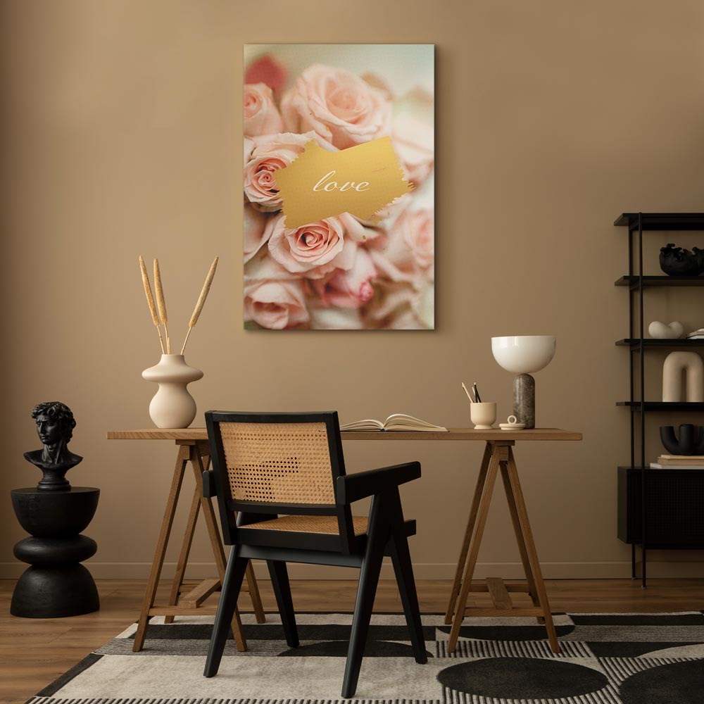 One Feeling Text Floral Vertical Canvas Print