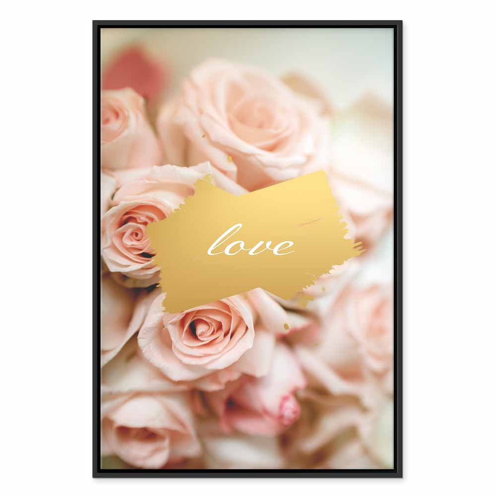 One Feeling Text Floral Vertical Canvas Print