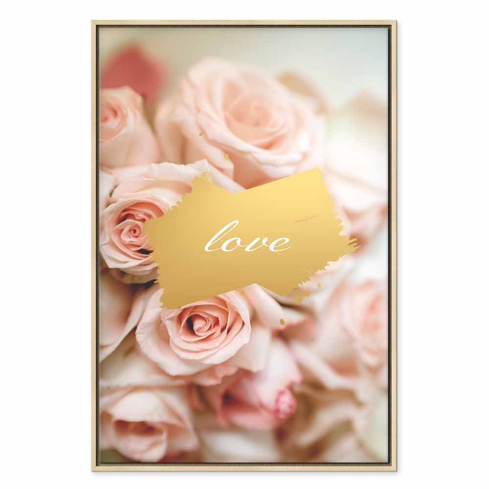 One Feeling Text Floral Vertical Canvas Print