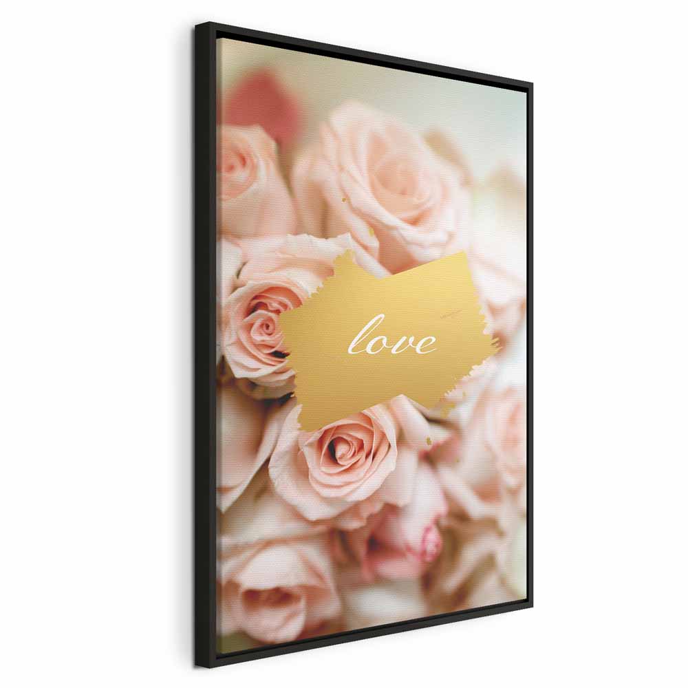One Feeling Text Floral Vertical Canvas Print