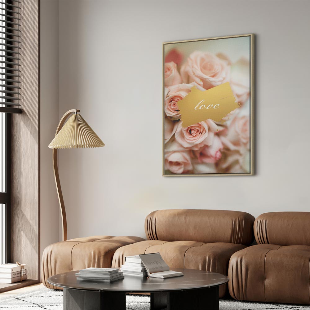 One Feeling Text Floral Vertical Canvas Print