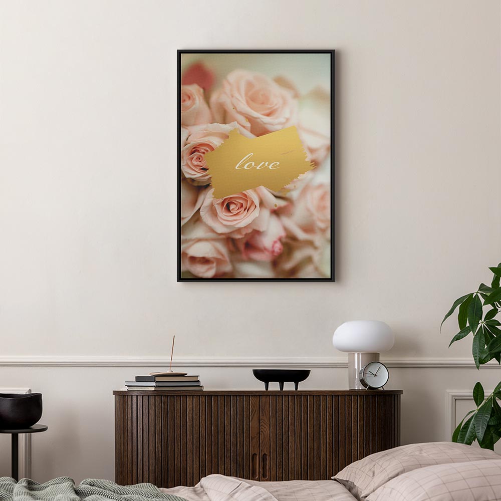 One Feeling Text Floral Vertical Canvas Print