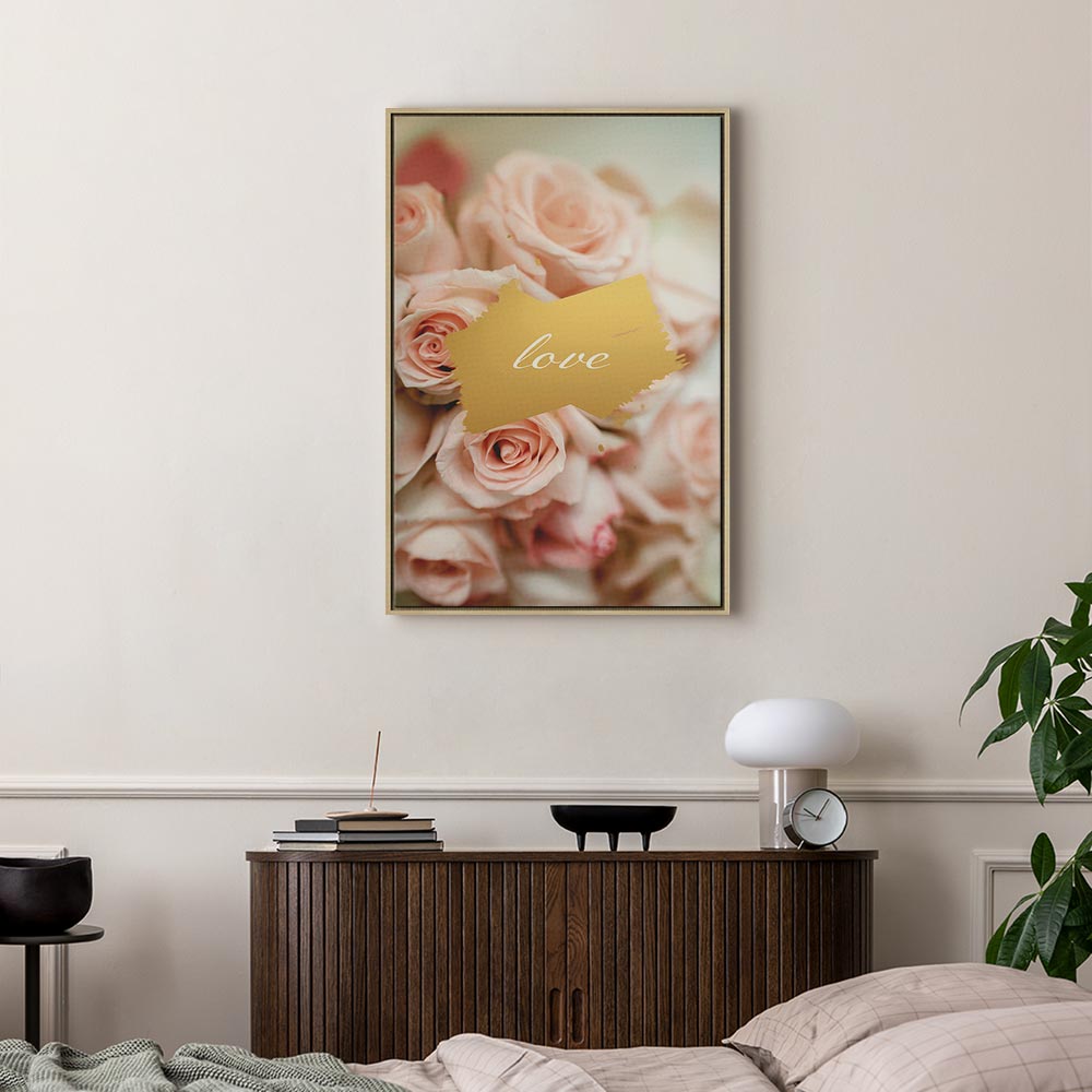 One Feeling Text Floral Vertical Canvas Print