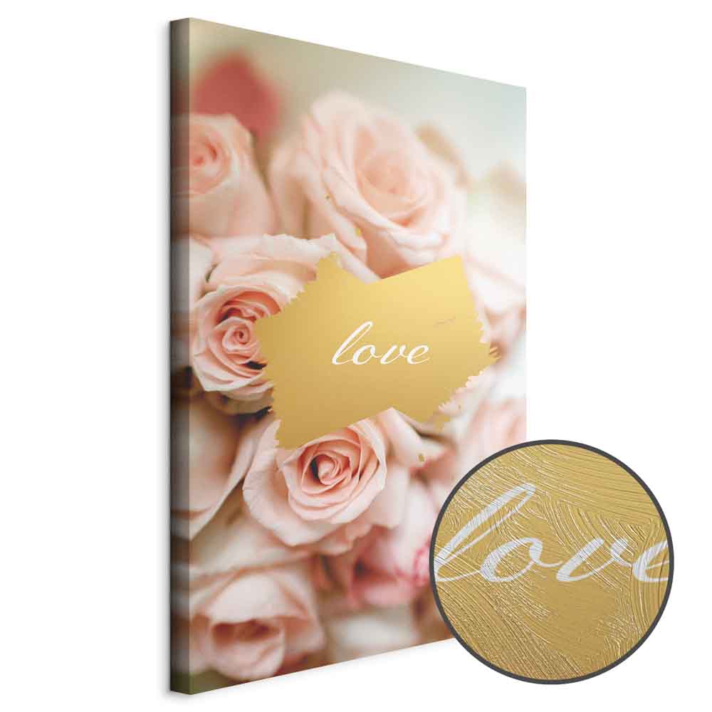 One Feeling Text Floral Vertical Canvas Print