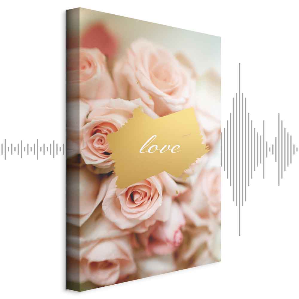 One Feeling Text Floral Vertical Canvas Print