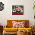 White Flowers in Vase Grey Paint by Numbers Kit