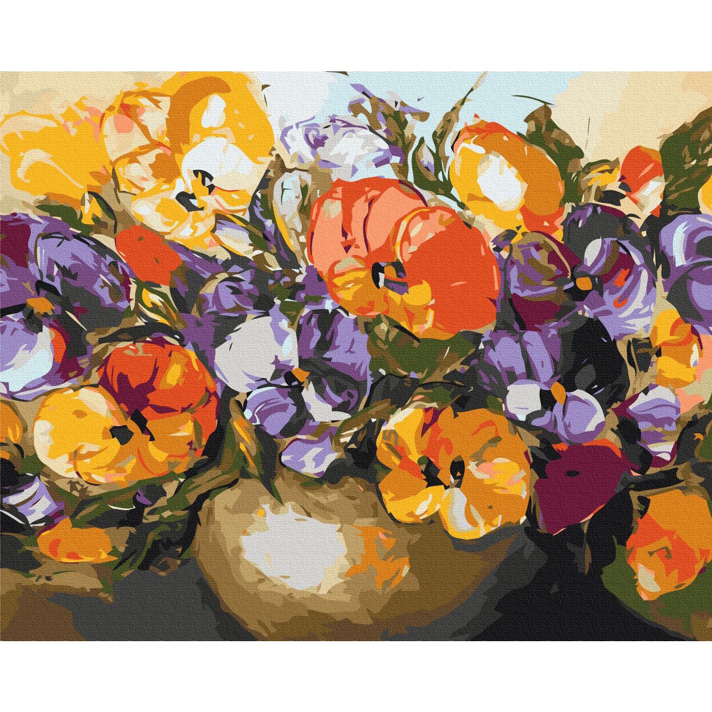 Vase of Pansies Floral Paint by Numbers Kit