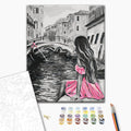 Venice Canal Bridge Grey Paint by Numbers