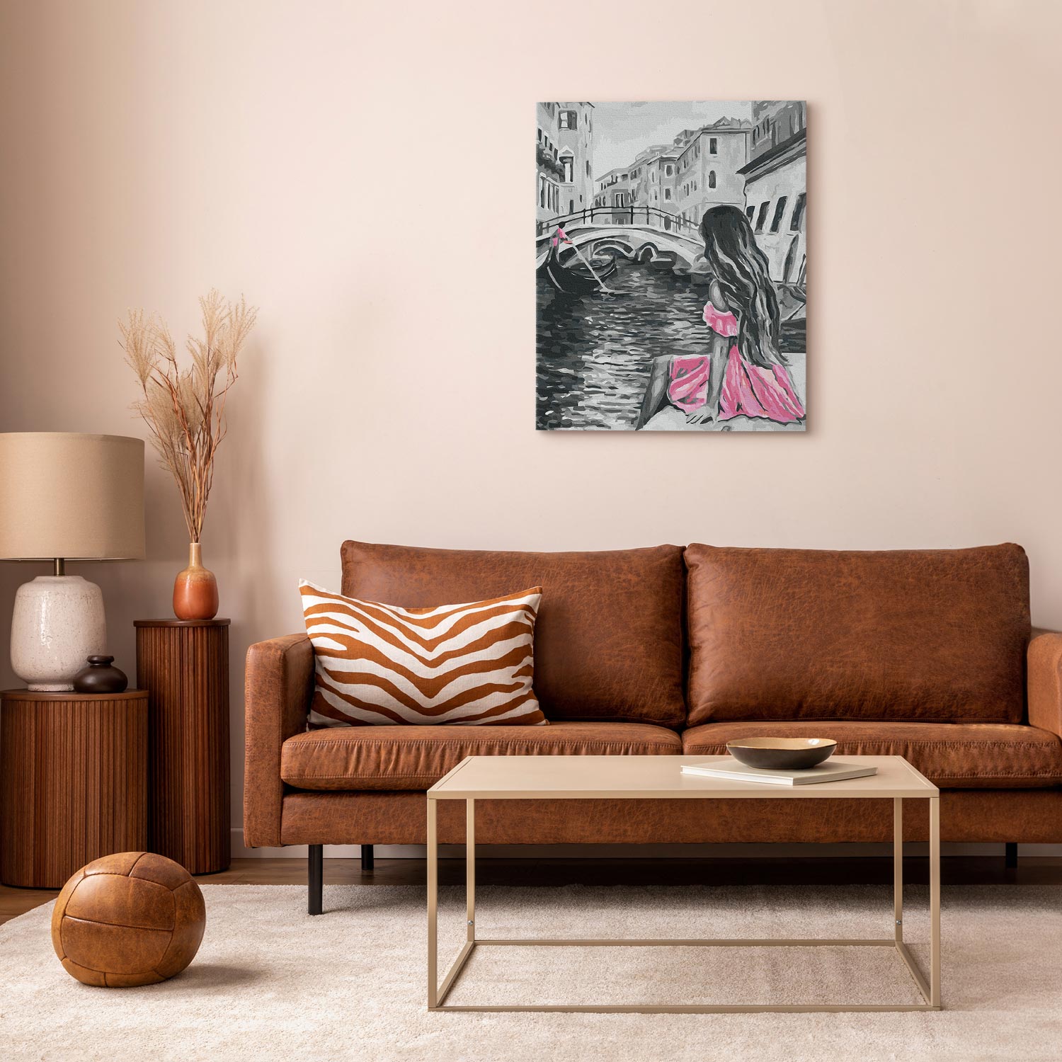 Venice Canal Bridge Grey Paint by Numbers