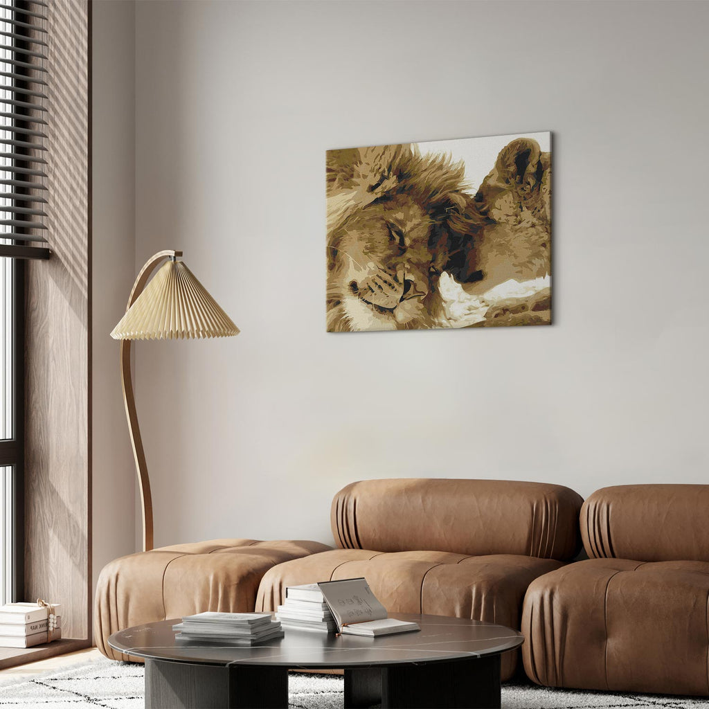Lions in Love Romantic Paint by Numbers Kit