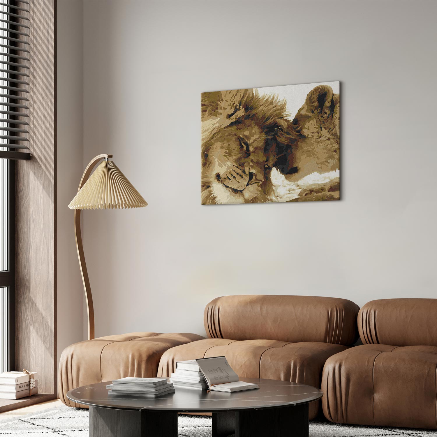 Lions in Love Romantic Paint by Numbers Kit