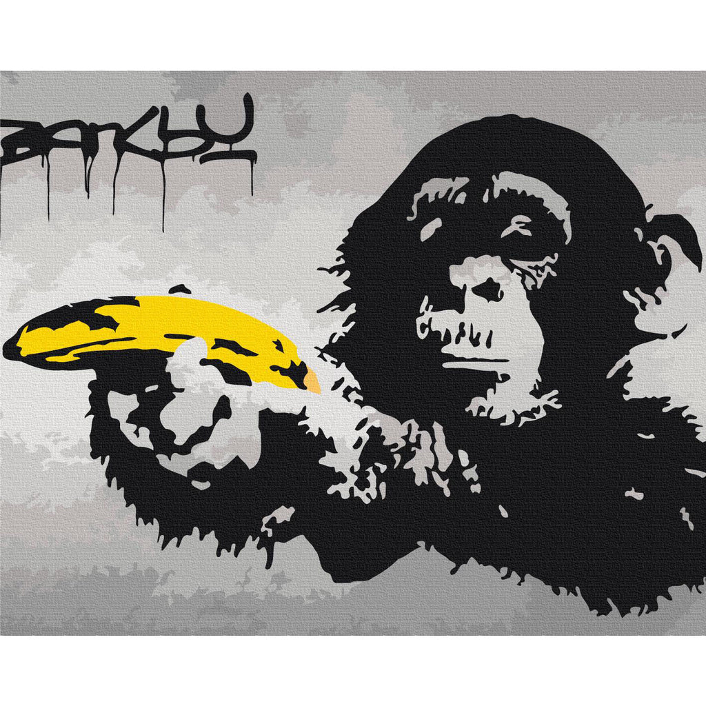Banksy Monkey Graffiti Paint by Numbers Kit