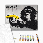 Banksy Monkey Graffiti Paint by Numbers Kit