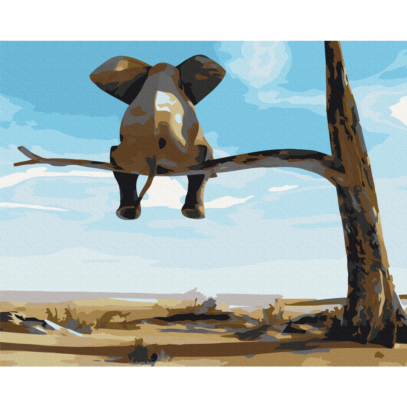 Elephant in Tree Nature Paint by Numbers Kit