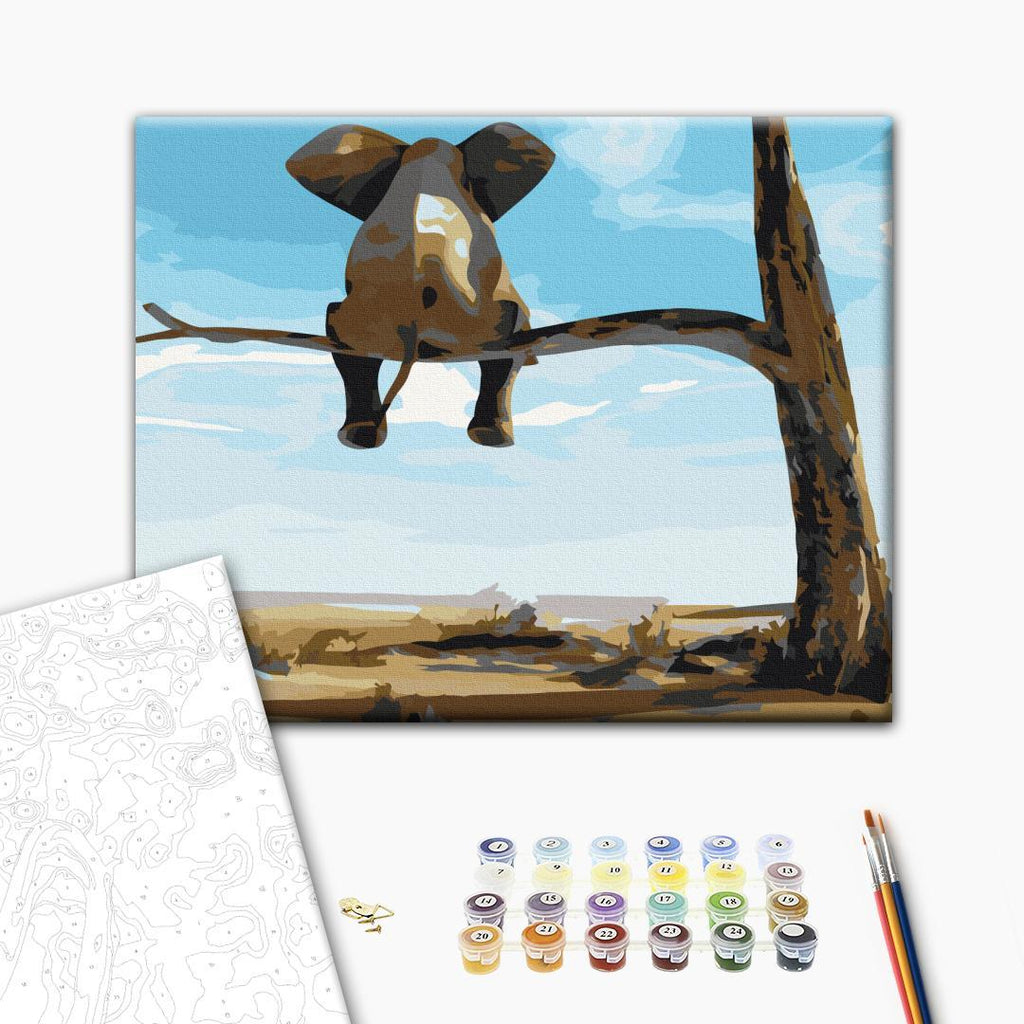 Elephant in Tree Nature Paint by Numbers Kit