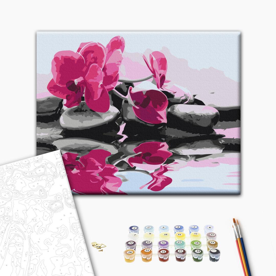 Orchid and Zen Stones Nature Paint by Numbers