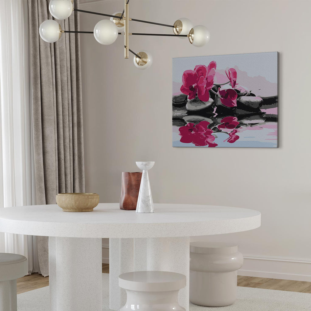 Orchid and Zen Stones Nature Paint by Numbers